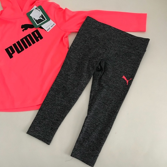 Puma cute neon sparkly girl leggings long sleeve 7000 - Picture 3 of 6